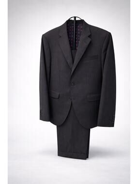 Phineas Cole Paul Stuart Men's Suit Navy Blue Super 120's Wool Canada 40 L 34 L